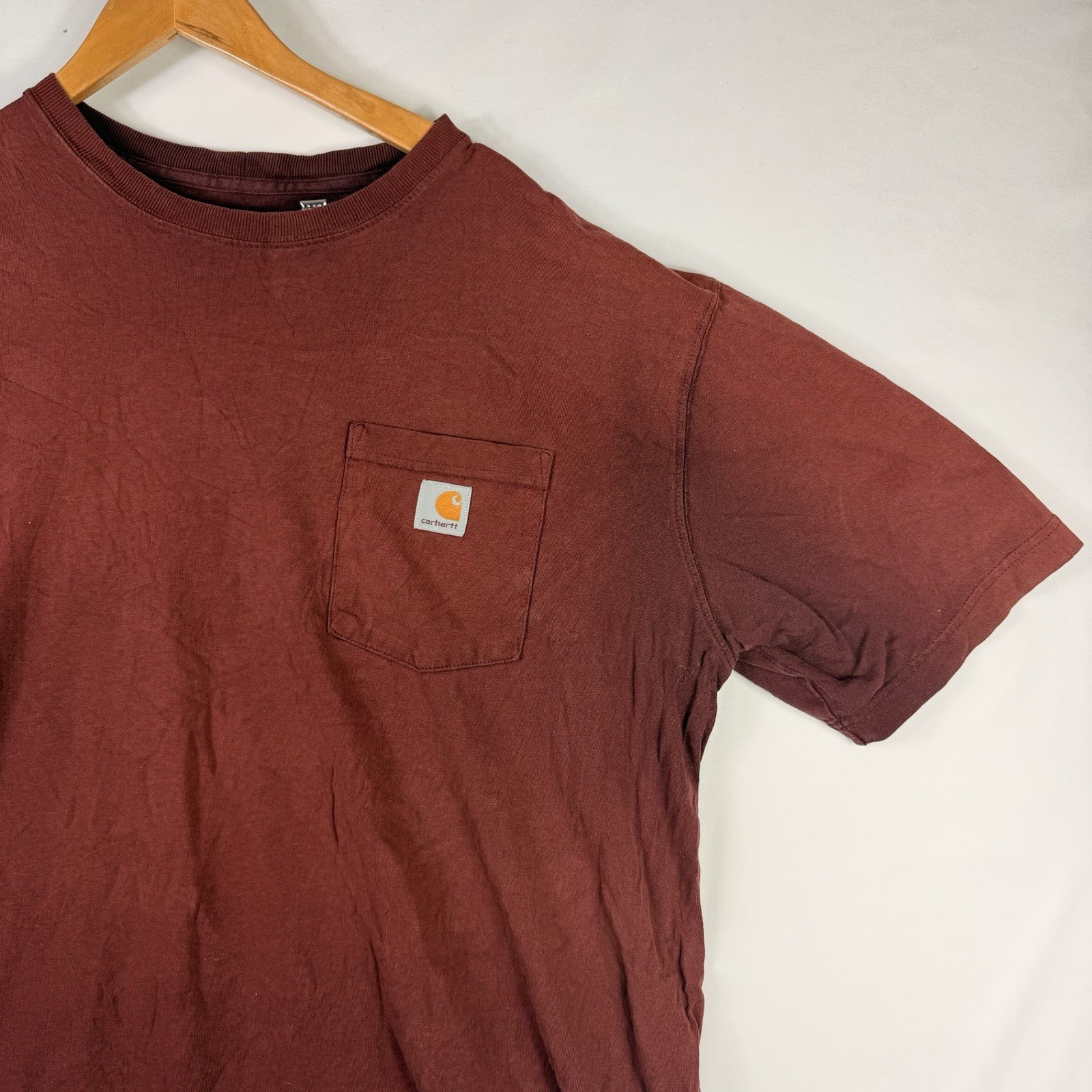 Carhartt T-Shirt Men's XL Original Fit Red Short Sleeve Pocket 100% Cotton gallery