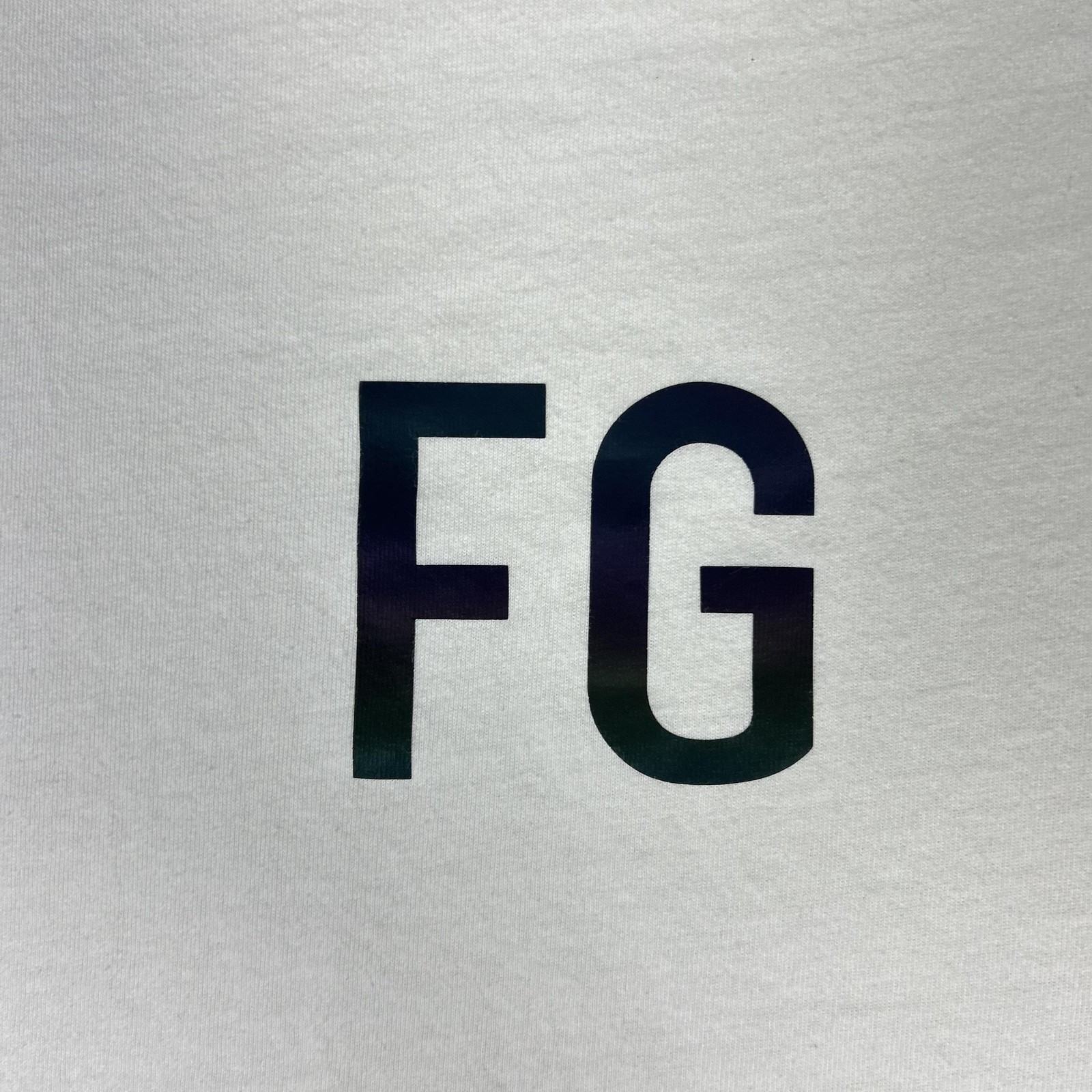 Fear Of God Shirt Mens Large White Sixth Collection FG Reflective Logo Made USA gallery