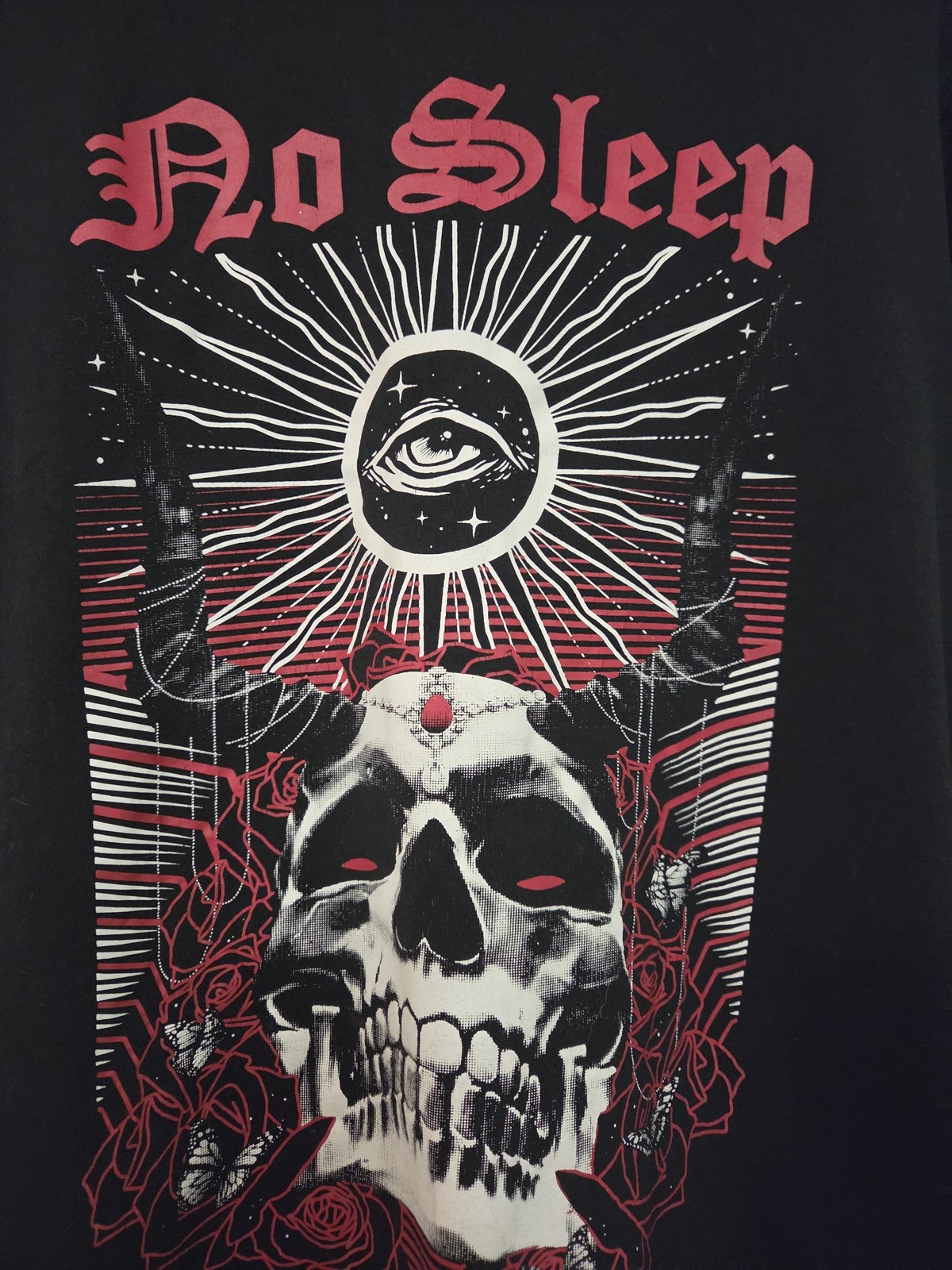 Killstar Shirt Mens 2XL Black No Sleep Skull Long Sleeve Occult Graphic Tee gallery