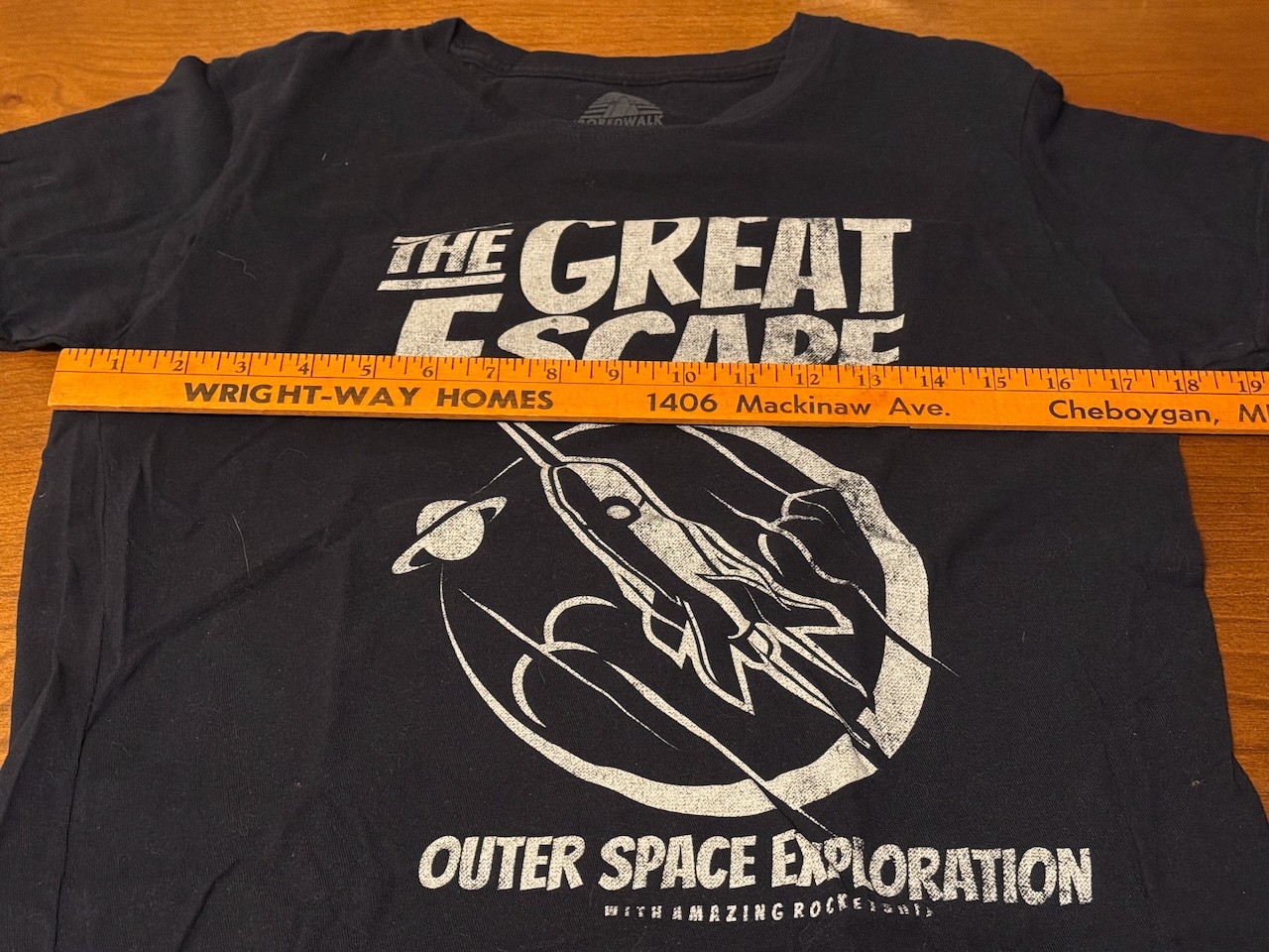 Boredwalk T-Shirt Great Escape Space Exploration Retro Womens XL black spaceship gallery
