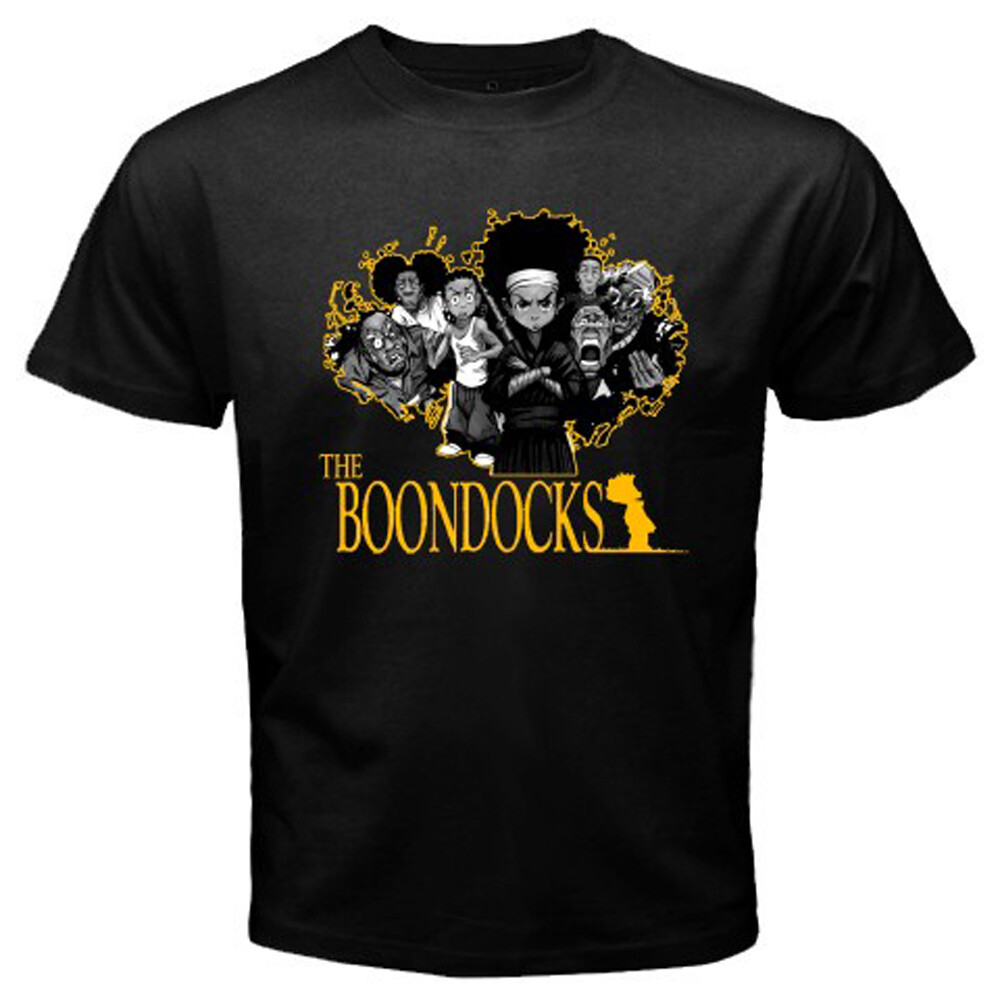 The Boondocks Cartoon TV Show Men’s Black T-Shirt Size S-5XL