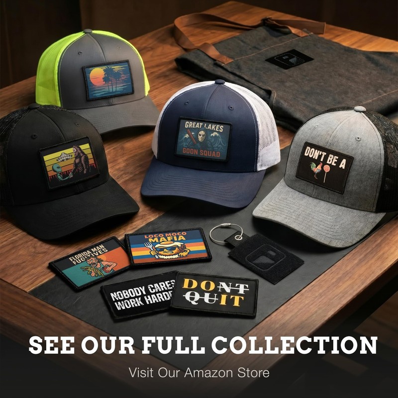 Pull Patch Tactical Snapback Trucker Hat – Curved Bill Cap with 3x2 Inch Hook... gallery