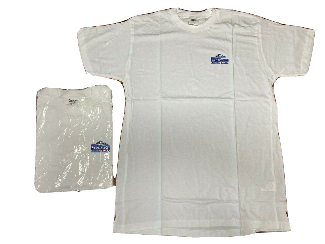 Benetton Formula 1 MILD SEVEN 2 Set Vintage Tee T Shirt One Size White Unused