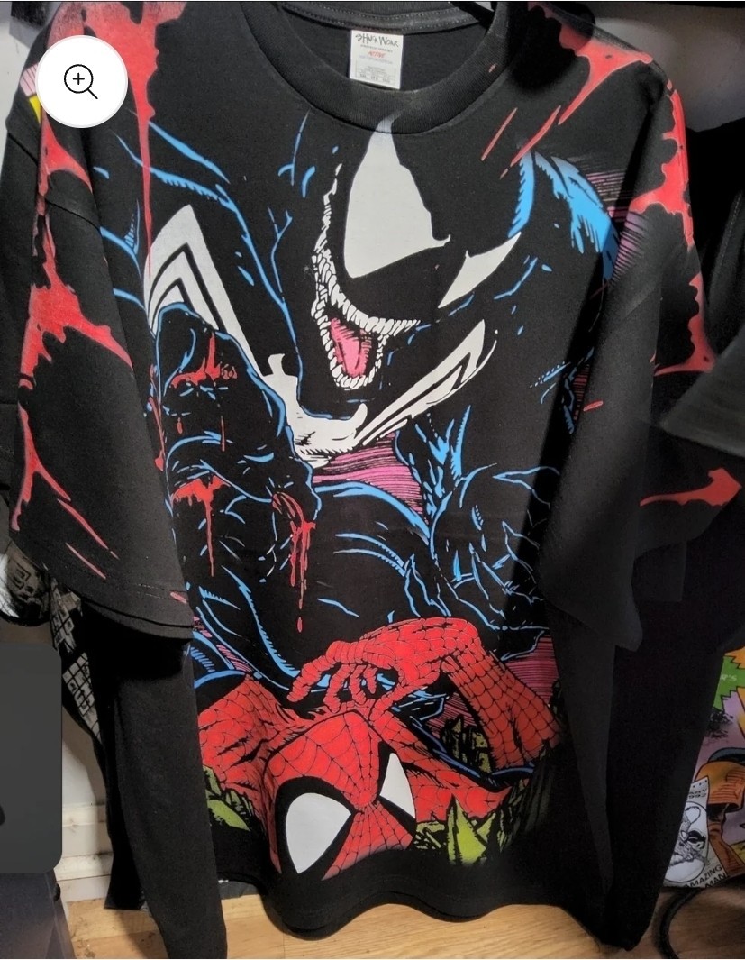 VENOM SPIDERMAN ON A SHAKA HEAVYWEIGHT GARMET DYED T SHIRT Jumbo Print "MODERN" gallery