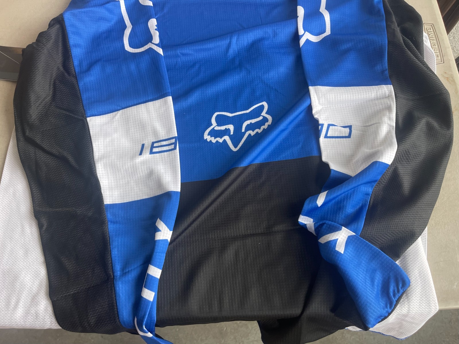 Fox Racing 180 Racing Mens Blue White Black Colorblock Lux Jersey Size 2XL New gallery