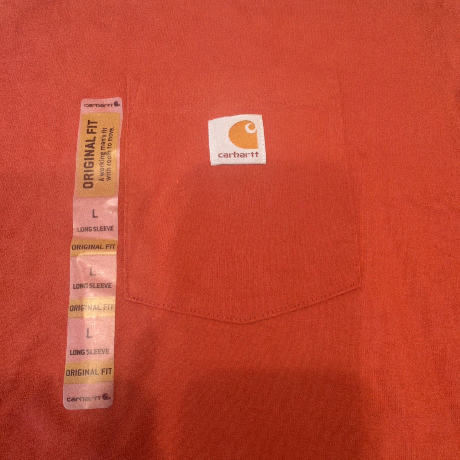 Carhartt Men's NWT Loose fit Heavyweight Long Sleeve Pocket T-Shirt Chili Sz L gallery