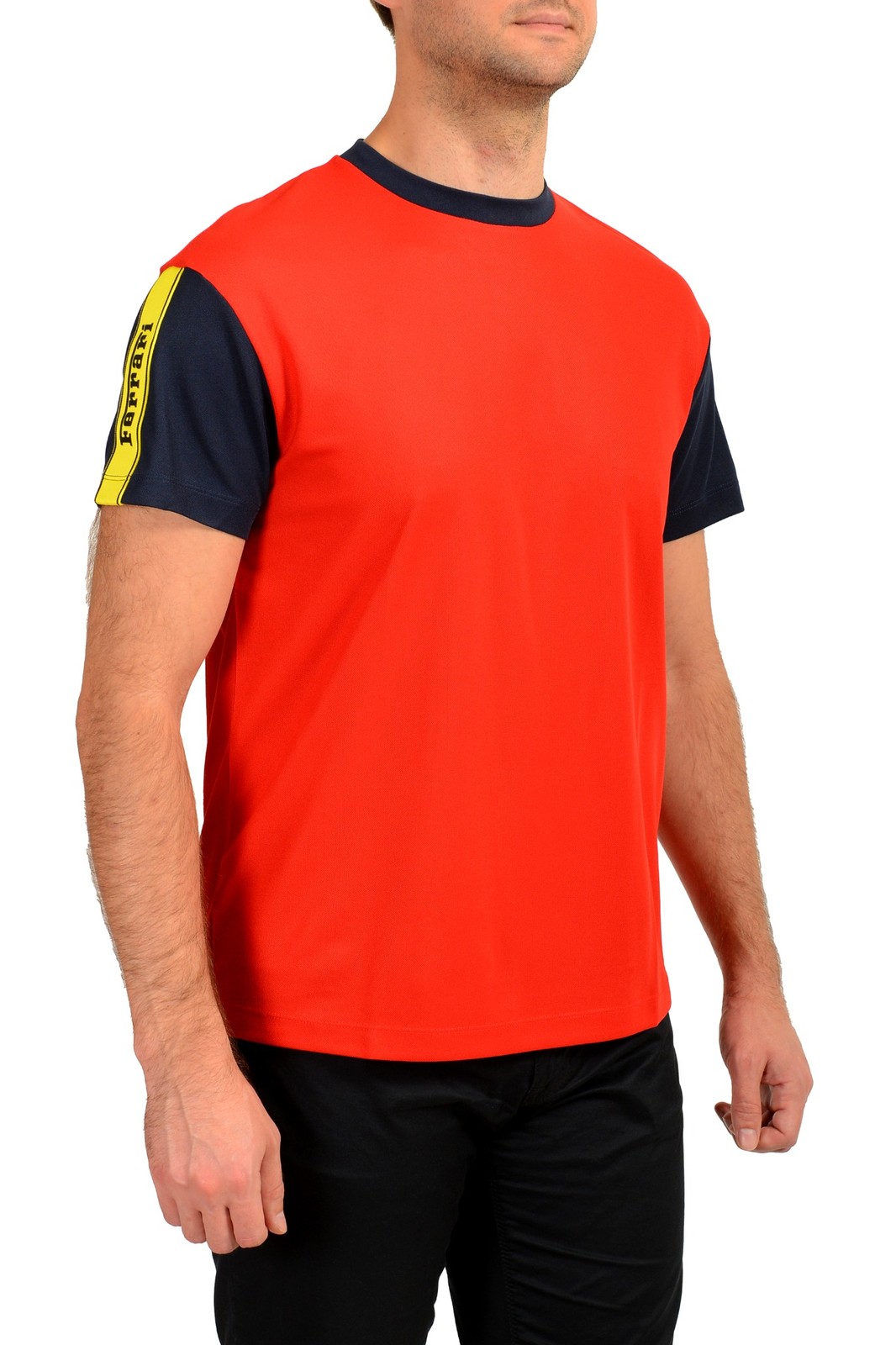 Scuderia Ferrari Men's "Ferrari Tape" Navy Blue Crewneck Short Sleeve T-Shirt gallery