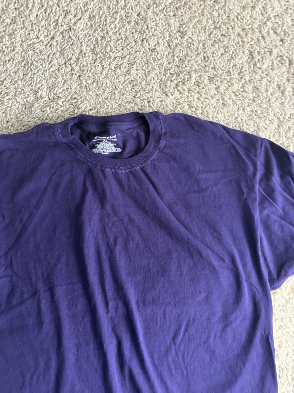 Champion shirt adult extra large 1XL purple short sleeve crewneck casual mens a2 gallery