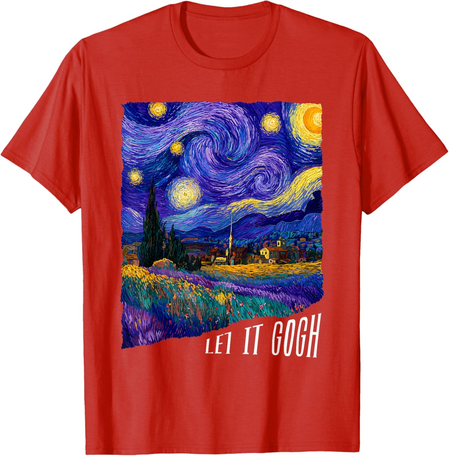 Let it Gogh Funny Vincent Van Gogh Starry Night Design T-Shirt gallery