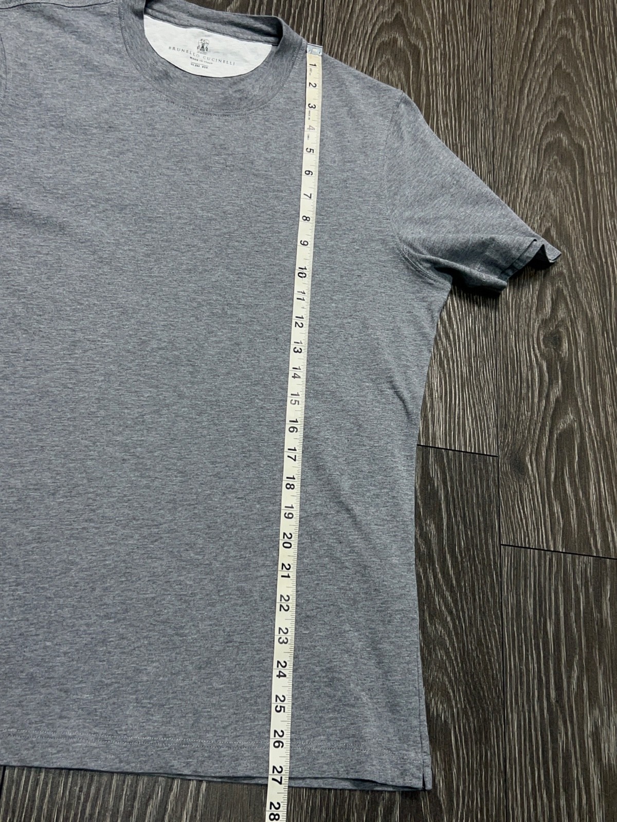 Luxury Mens Brunello Cucinelli Slim Fit Gray Cotton T Shirt Tee Classic Size S gallery