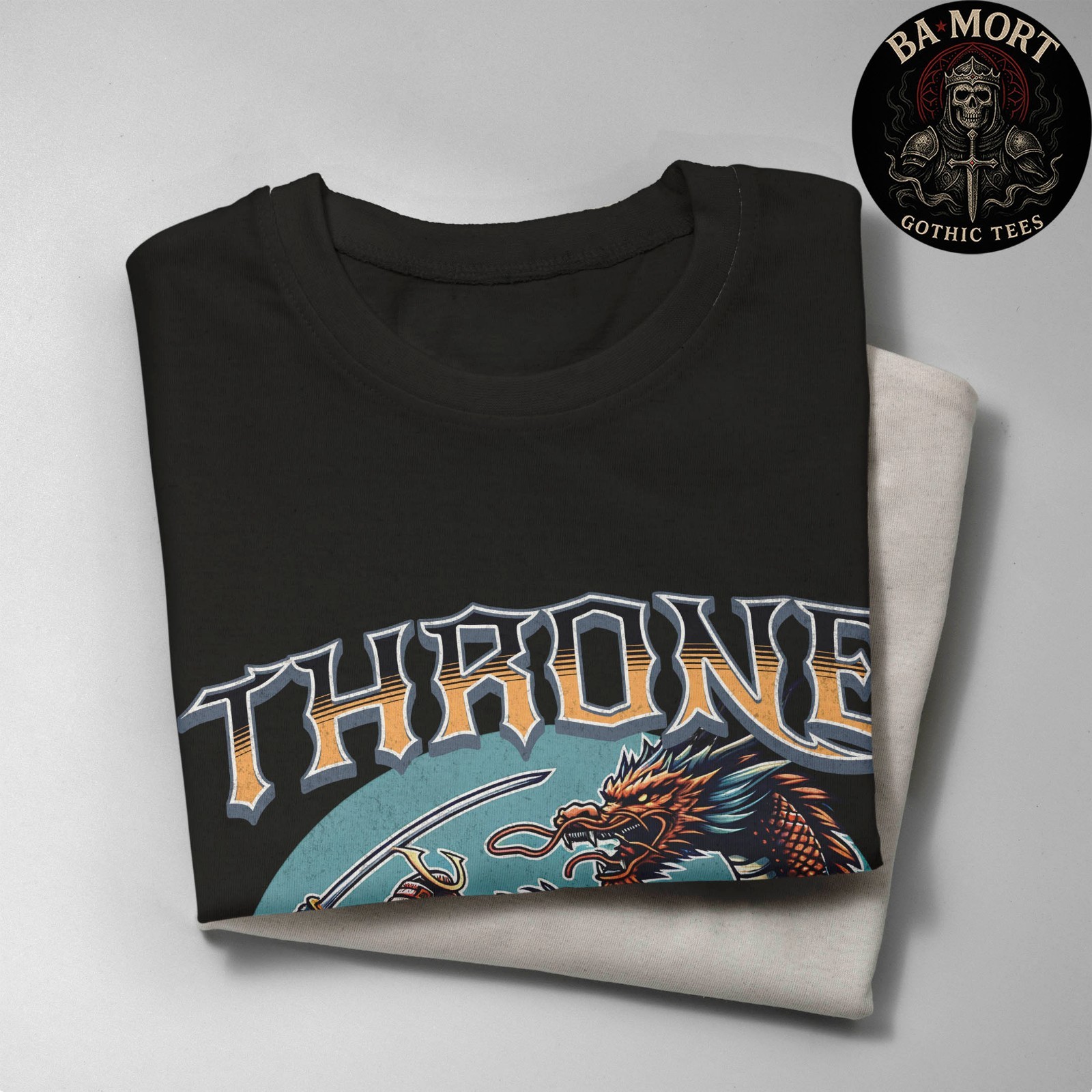 Throne Battle Samurai Dragon Japanese Art T-Shirt gallery