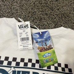 VANS x One Piece Straw Hat Pirates Character Letter Print Long Sleeve T-Shirt M