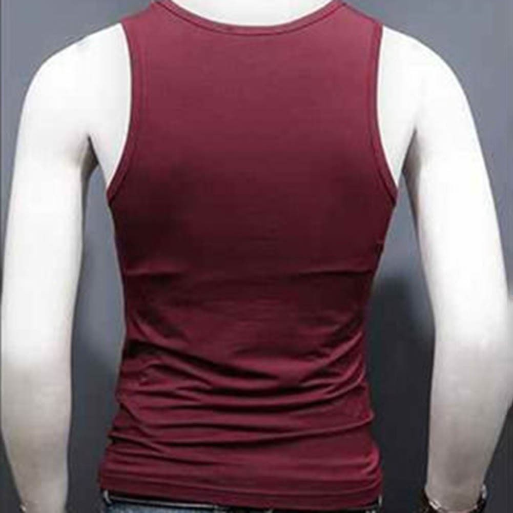 Men's Solid Color Sleeveless U-Neck Tank Top for Gym Fitness and Training gallery