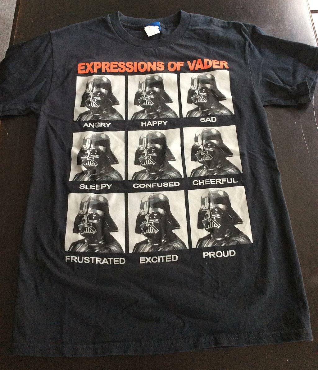 Adult Mens Tshirt Small (34-36) Star Wars Expressions Of Darth Vader gallery
