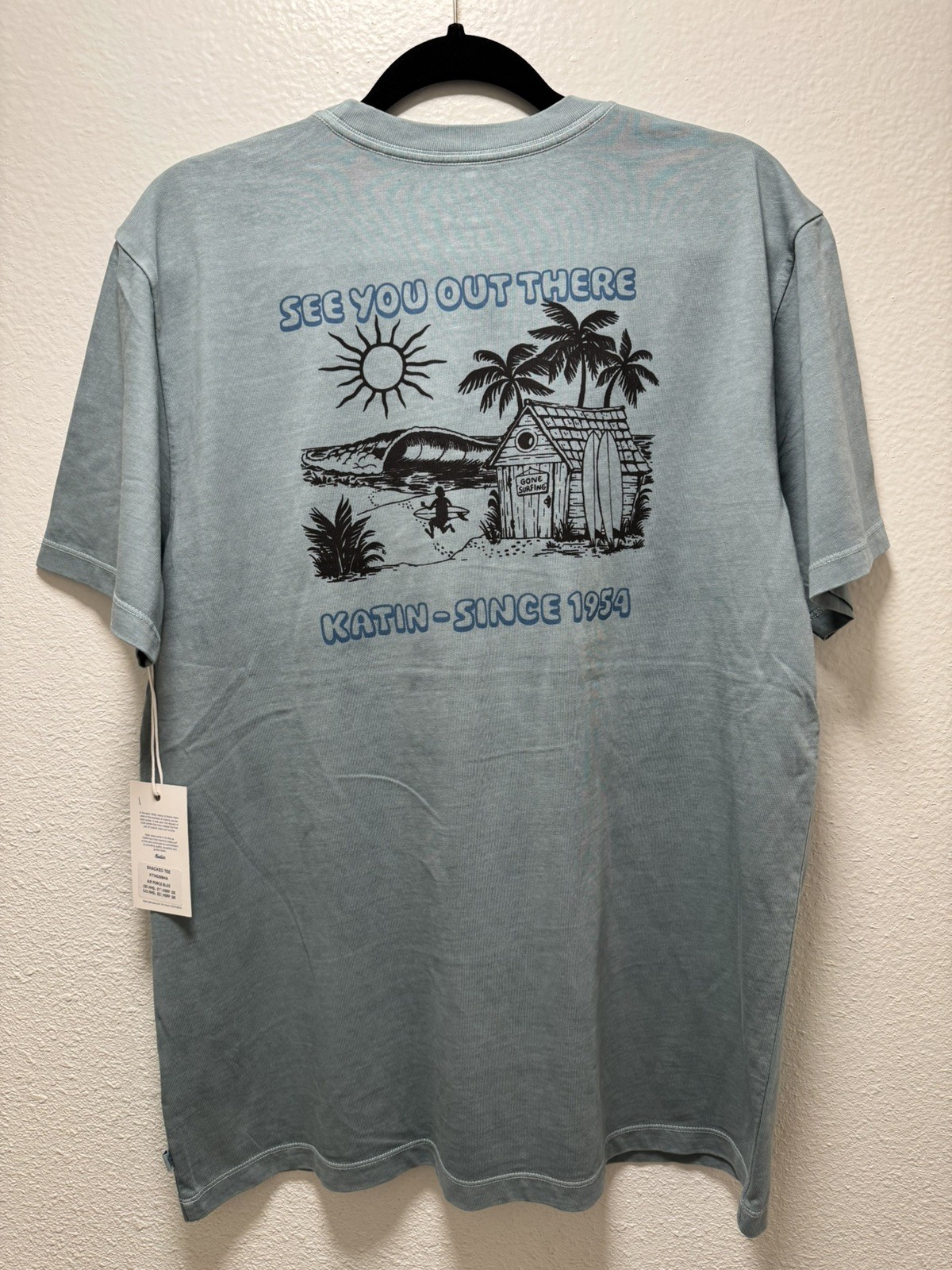 Katin large Men T-shirt Logo 100% Organic Cotton Air Force Blue