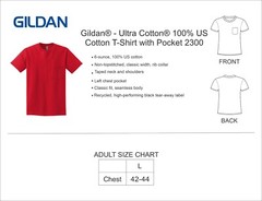 Gildan® – Ultra Cotton® 100% US Cotton T-Shirt with Pocket 2300
