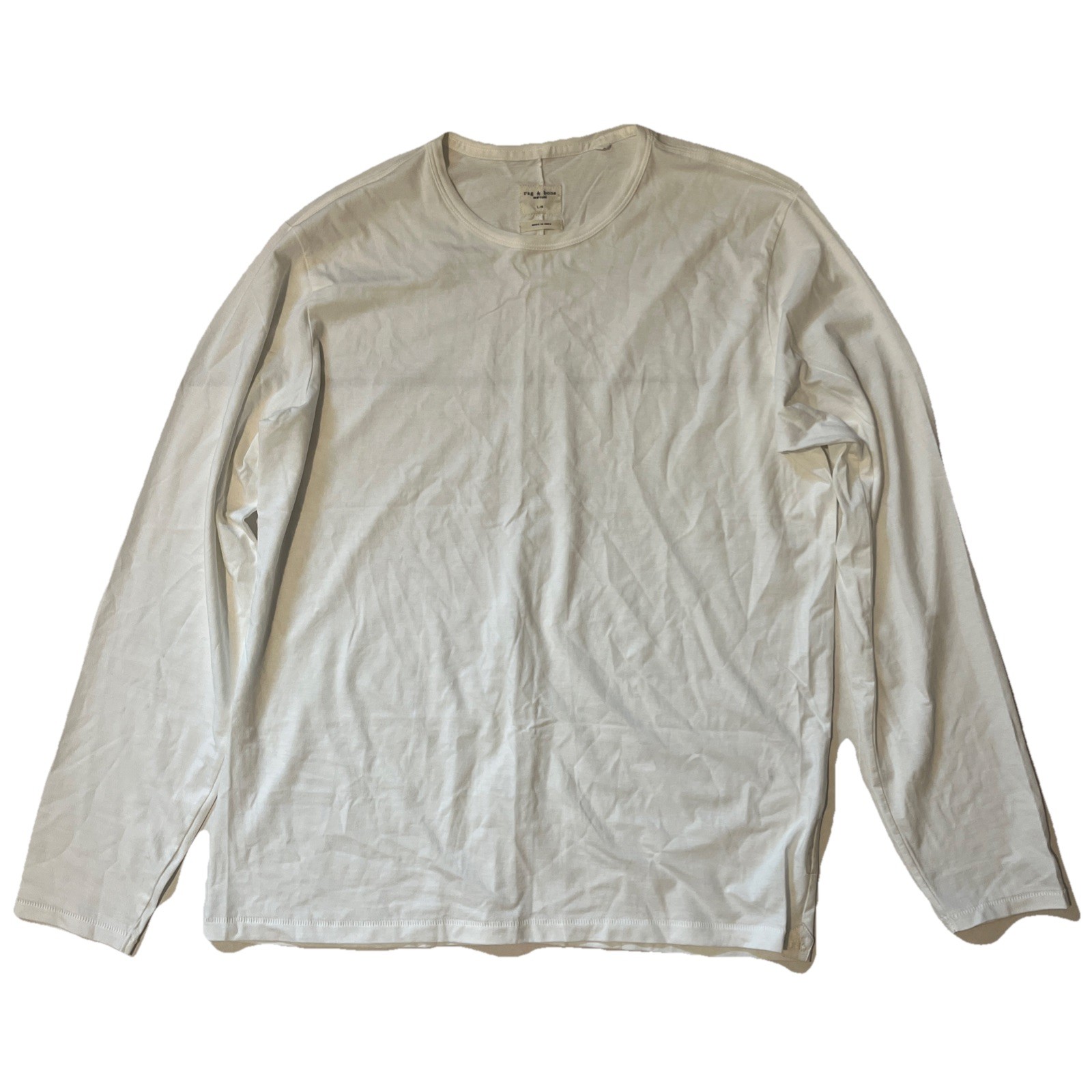 Rag And Bone Long Sleeve White T Shirt Men’s Size Large Casual Cotton Peru Made gallery