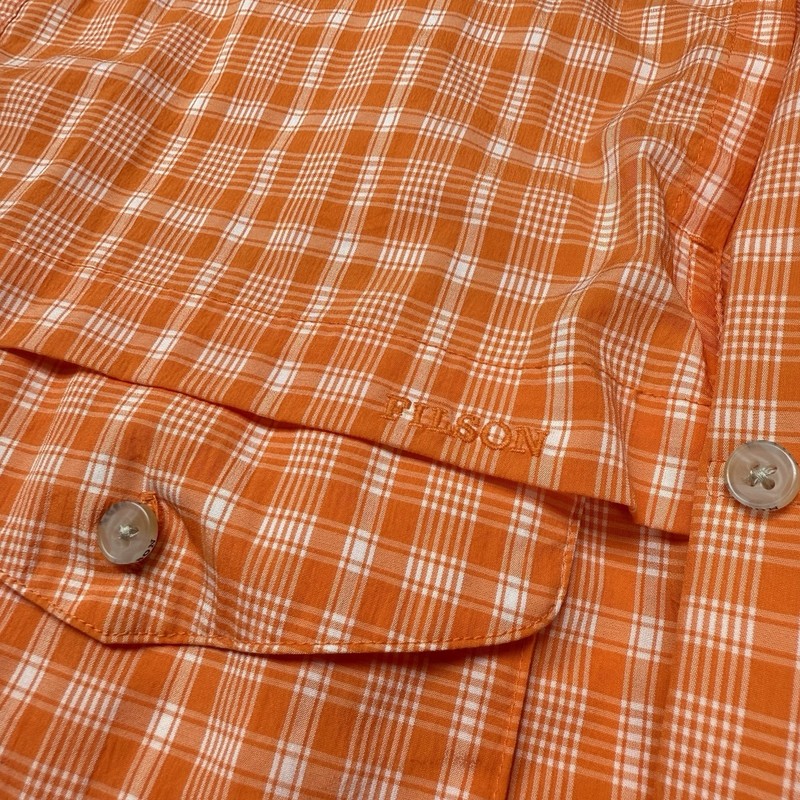 Filson Nylon Blend Ventilated Button Up Mens Long Sleeve Fishing Shirt L Orange gallery
