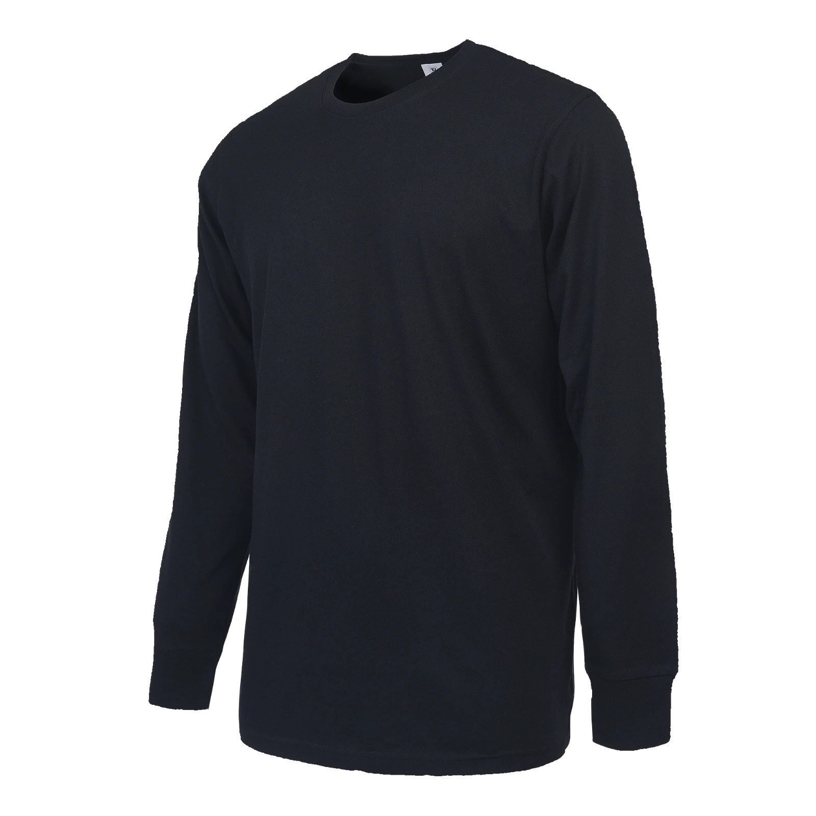 Cotton T- Shirt Crew Neck Long Sleeves Men's Shirts Ribbed Cuff and Neck Solid gallery