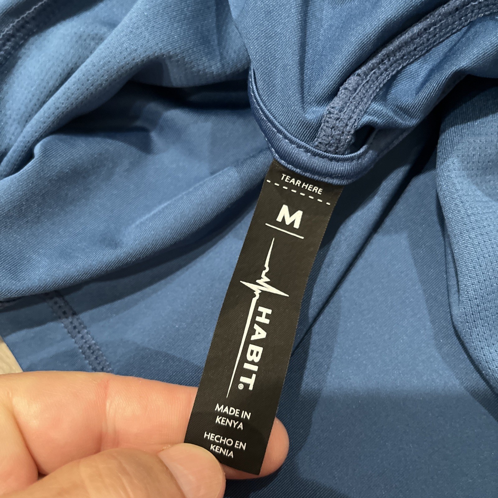 Habit Shirt Mens Medium Blue 40+ Solar Factor Hooded Long Sleeve Pullover gallery