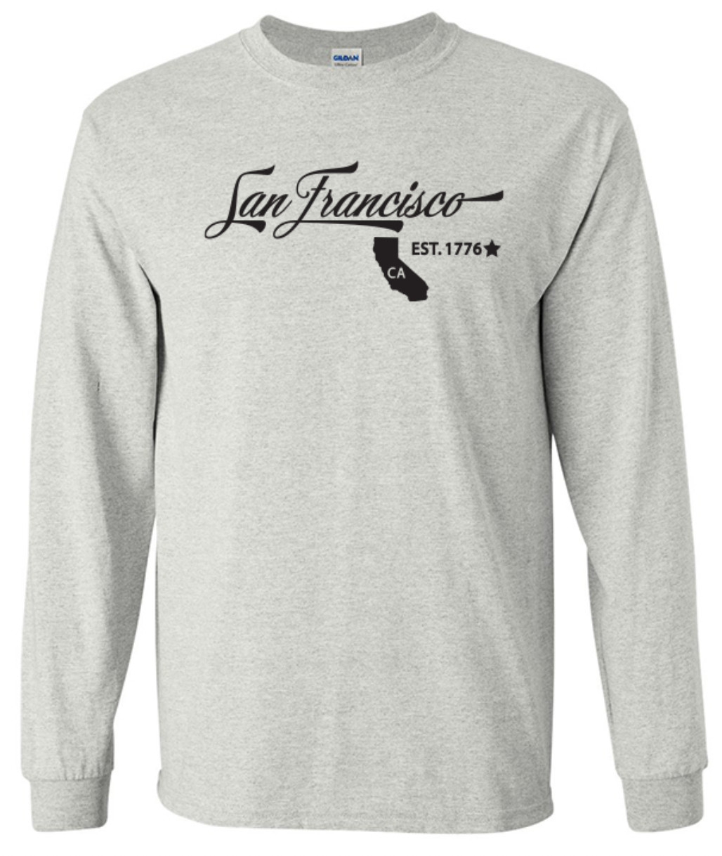 San Francisco California T-Shirt Long Sleeve Graphic Tee Unisex Apparel Custom gallery