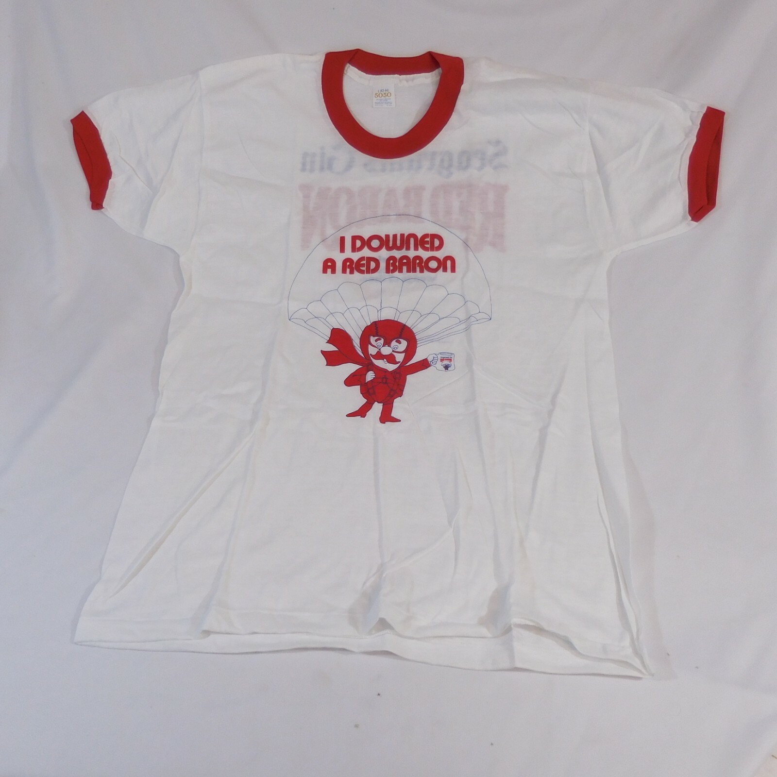Seagram's Gin T-Shirt I Downed A Red Baron Size S (34-36) Made in U.S.A. gallery