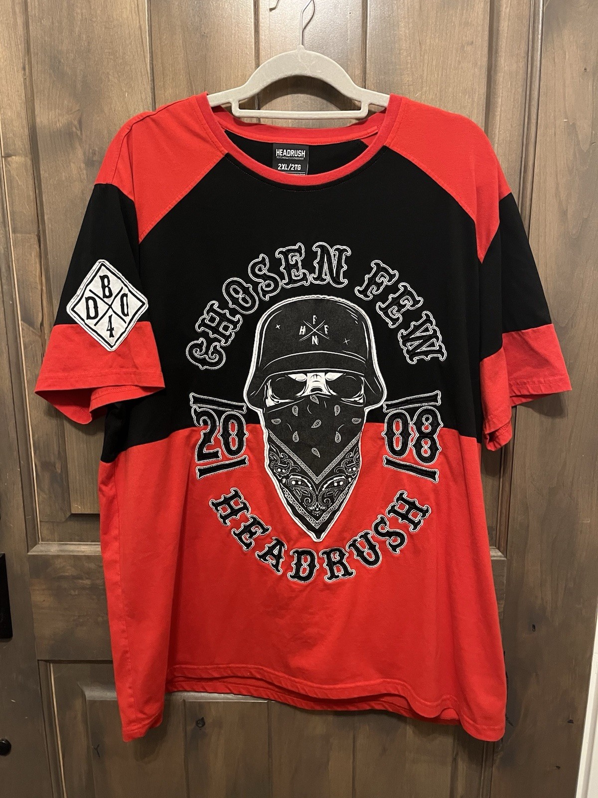 Headrush Chosen Few Embroidered T Shirt / Jersey Dbl Sided. Size 2XL. VTG 2008 gallery