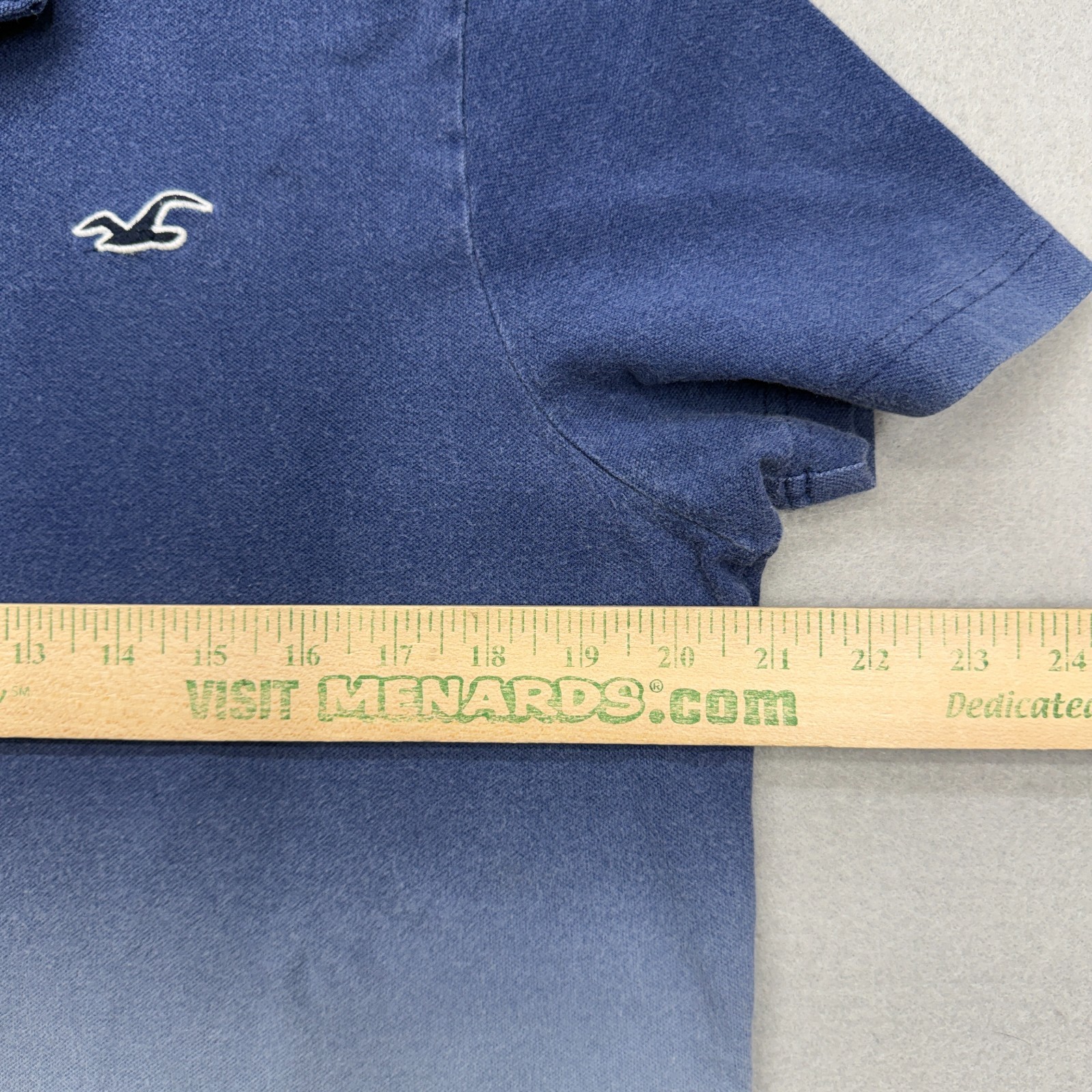 Hollister Blue Ombre Epic Flex Stretch Short Sleeve Polo Shirt Size L gallery