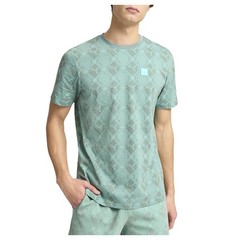 PUMA Essentials Logomania Graphic Crew Neck Short Sleeve T-Shirt Mens Green Casu