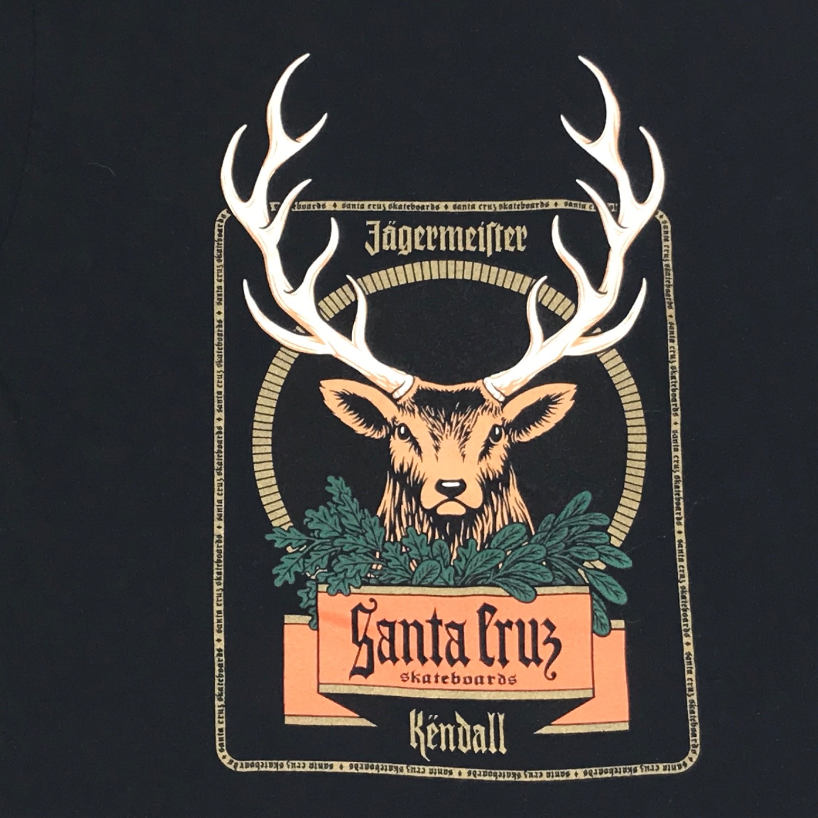 Santa Cruz Skateboards Jagermeister Jeff Kendall Deer 1990's Skater (M) T-Shirt gallery