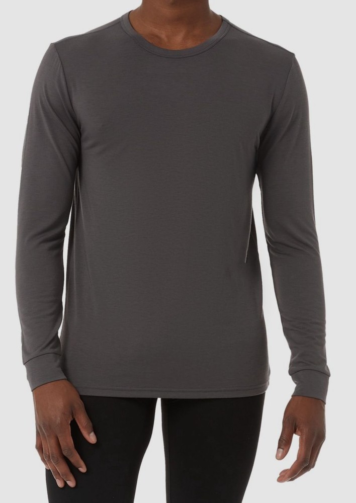 32 Degrees Heat Men’s Gray Heat-Plus Long-Sleeve Thermal Shirt Top Size L
