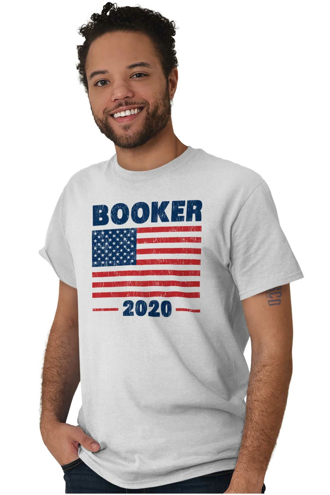 Election American Campaign Booker 2020 Gift Adult Short Sleeve Crewneck Tee gallery