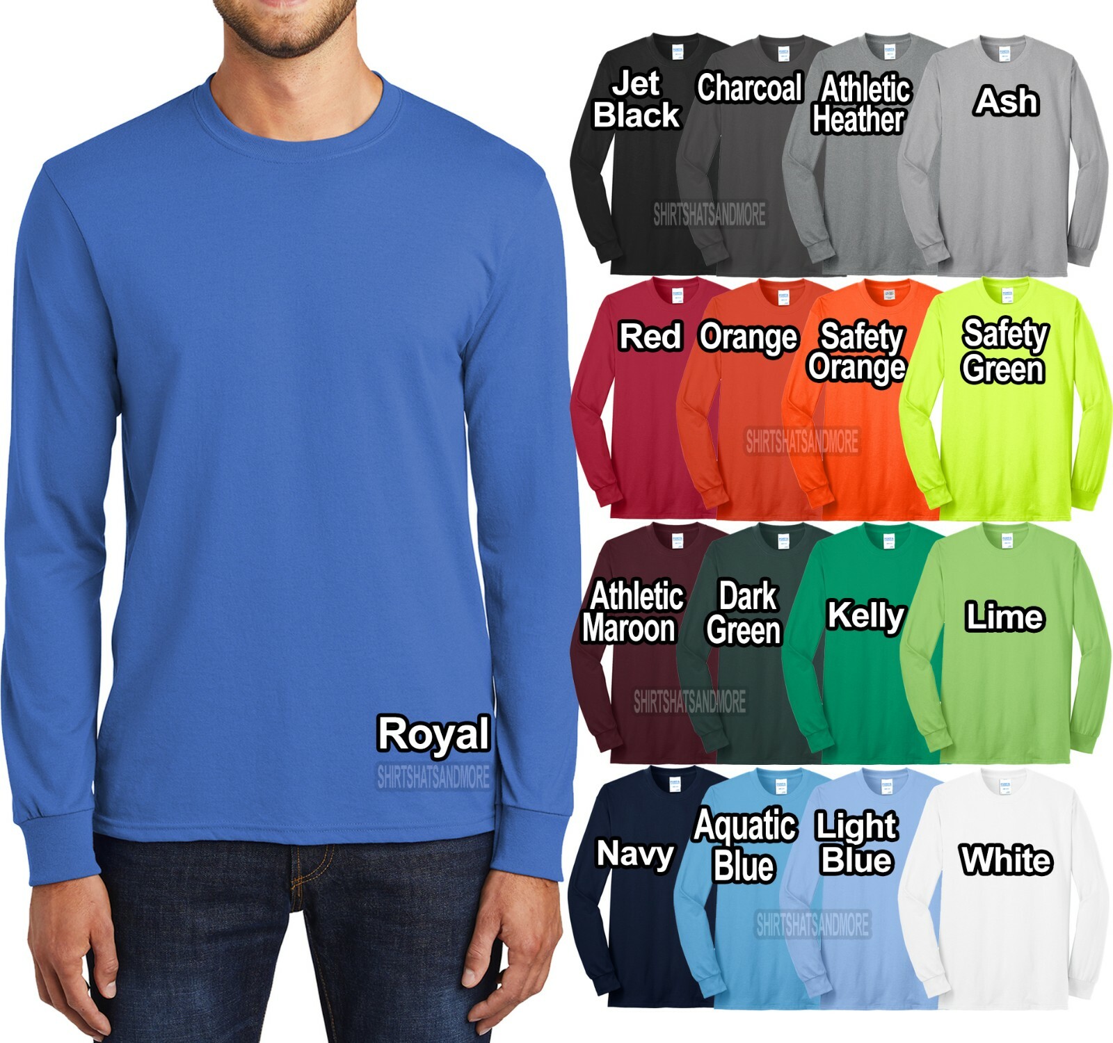 Mens Tall Long Sleeve T-Shirt Cotton Poly Blend Tee LT, XLT, 2XLT, 3XLT, 4XLT gallery