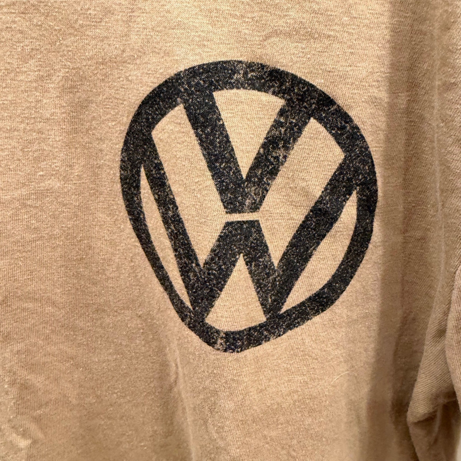 Volkswagen Save Gas Drive a VW Beetle Graphic T-Shirt Tan Mens Medium gallery
