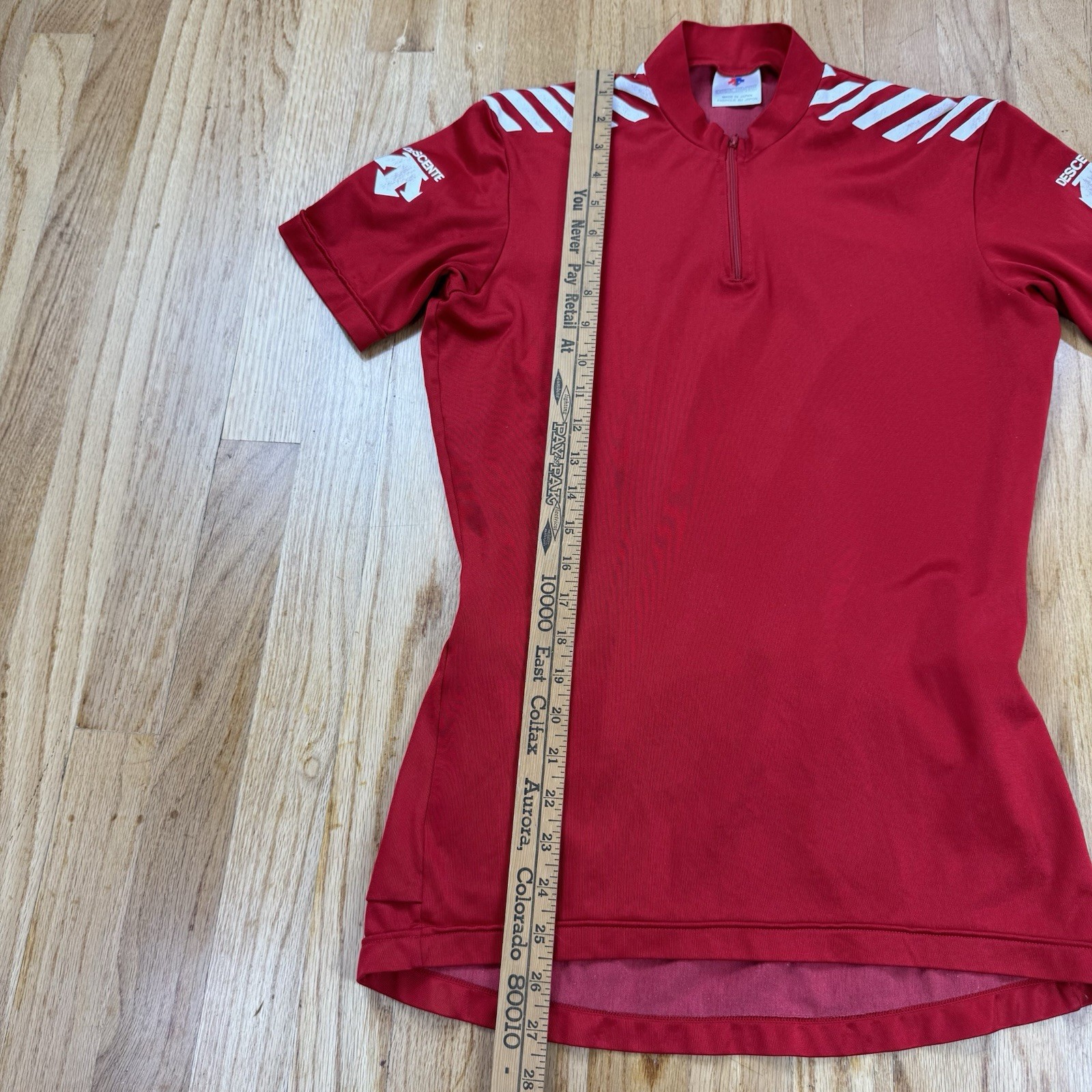 Vintage Descente Cycling Jersey Shirt Men's Red White Biking Made in Japan 90s gallery