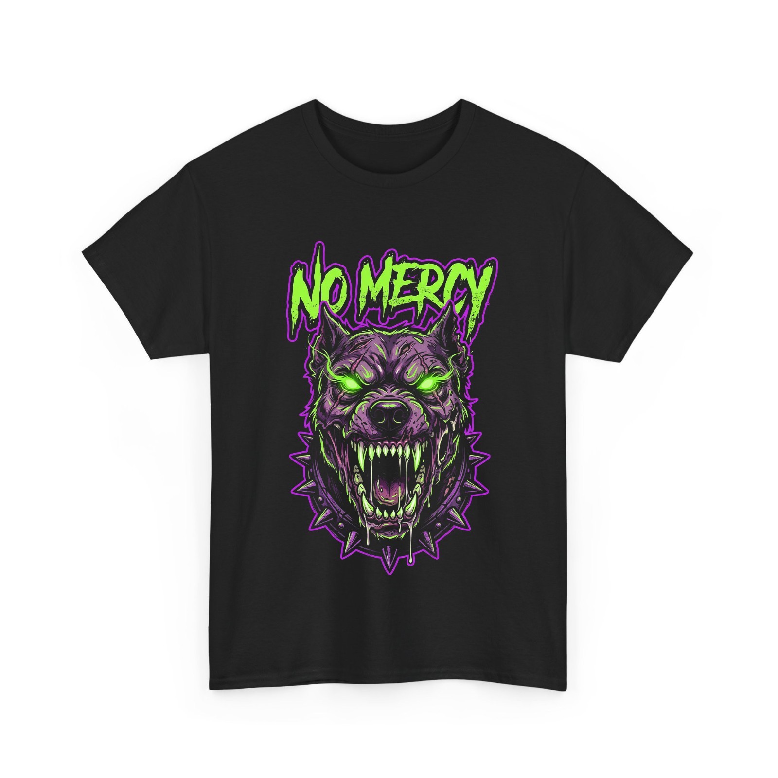 Angry Mad Monster Dog Growling Teeth Horror Men T-Shirt gallery