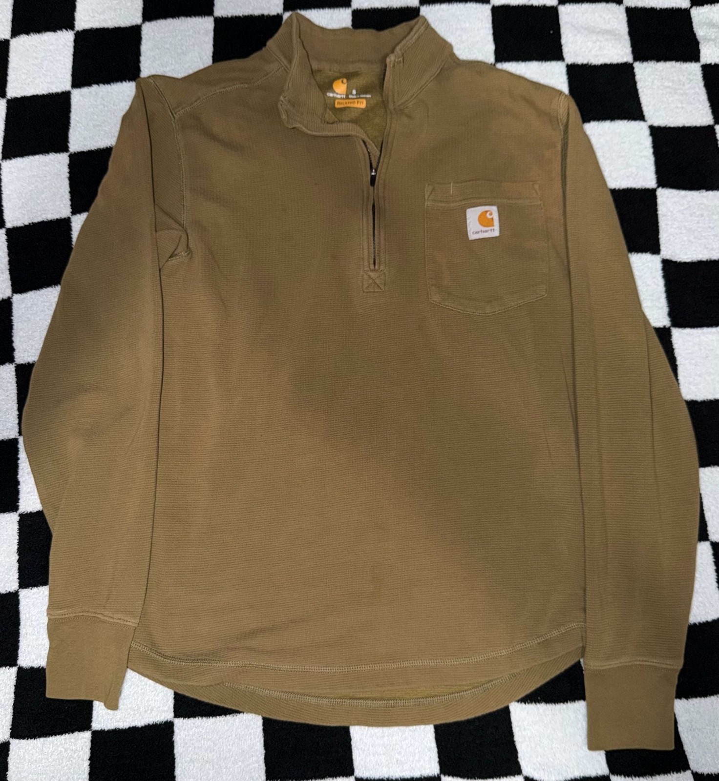 Carhartt Men’s Force Relaxed Fit Mock Neck Half-Zip Pocket T-Shirt