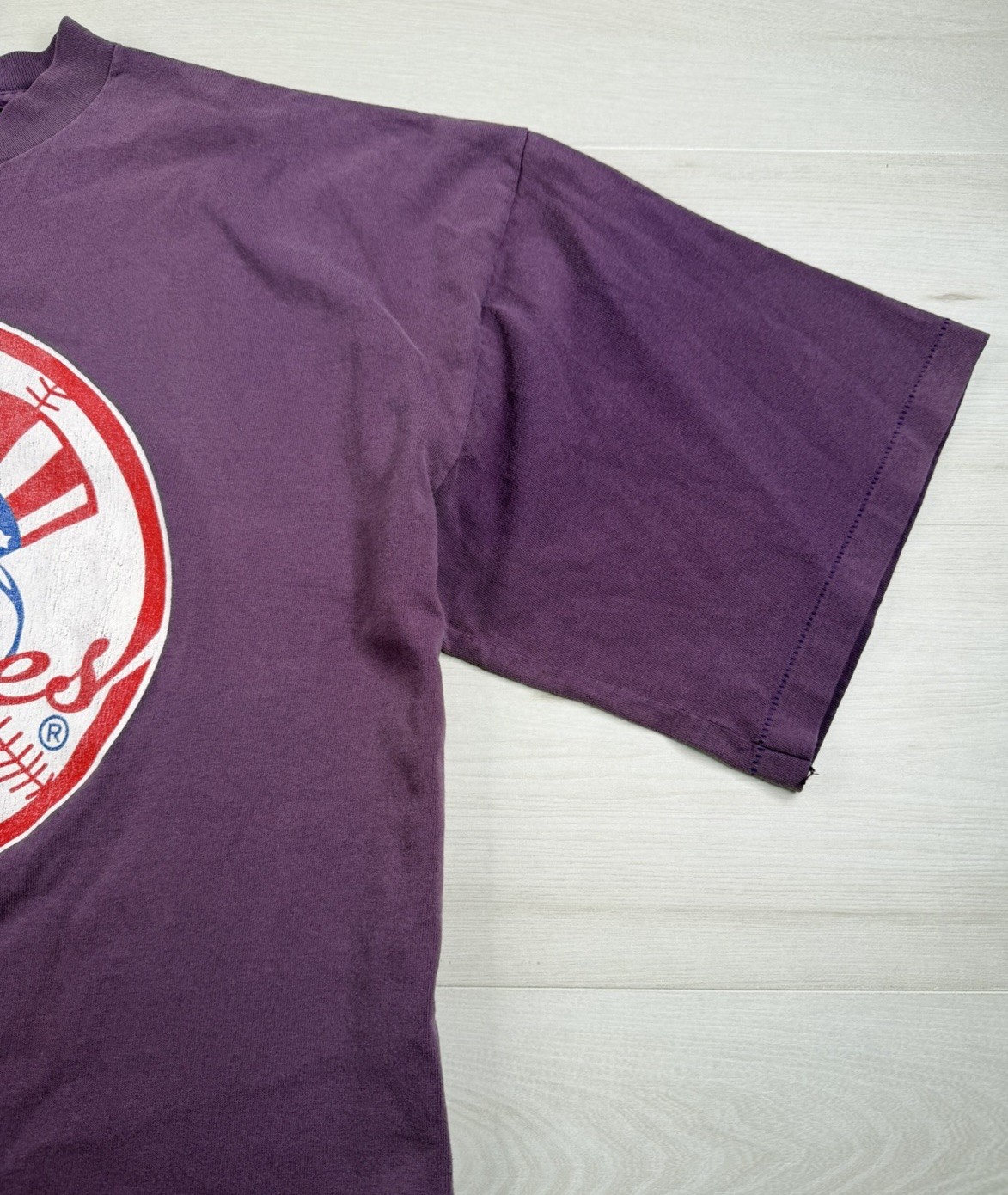 Vtg Salem Sportswear Yankees Shirt Single Stitch Sun Faded USA Made 90s 1994 XL gallery