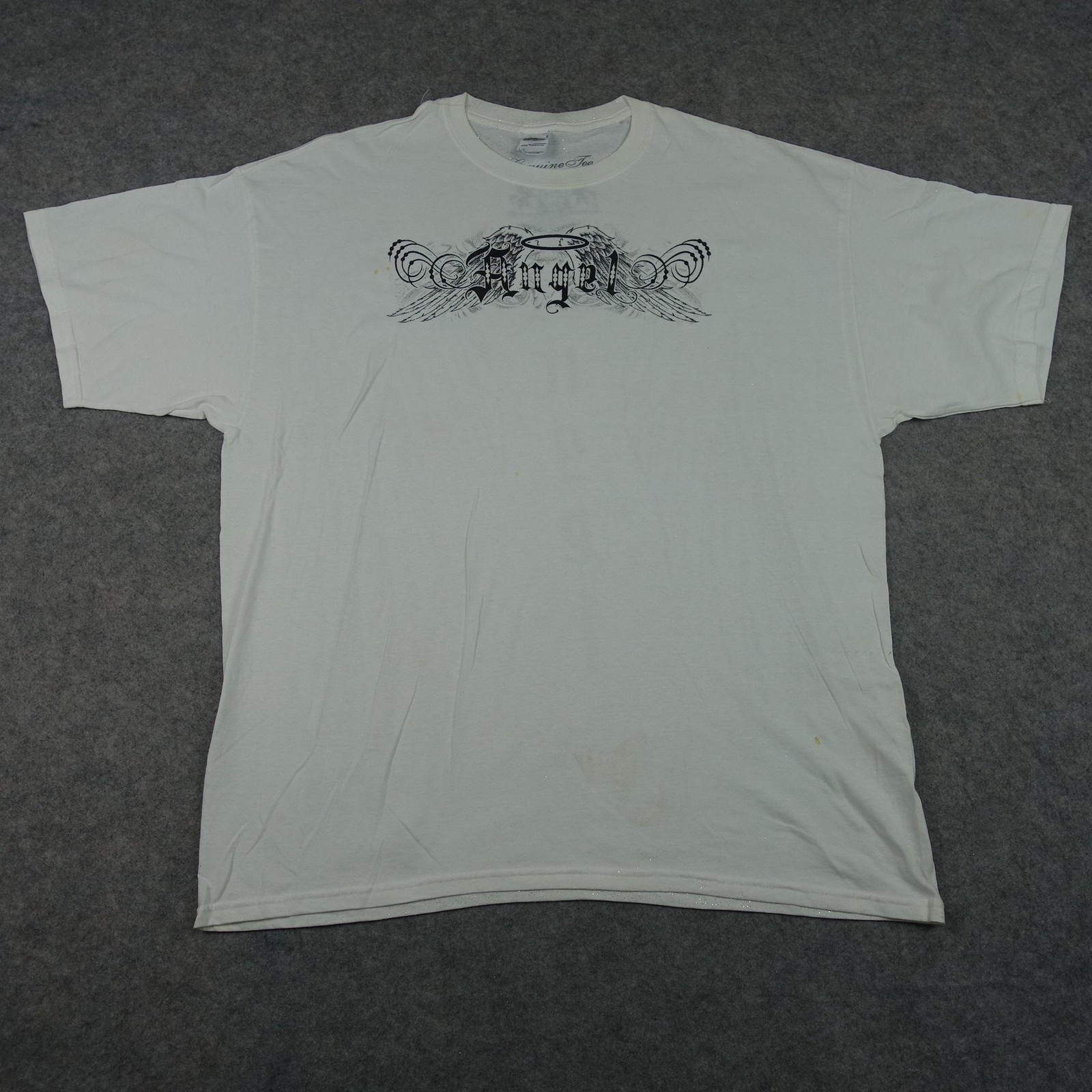 Angel Shirt Mens 2XL White Graphic Wings Halo Gothic Glitter Tee Genuine Tee Y2K gallery