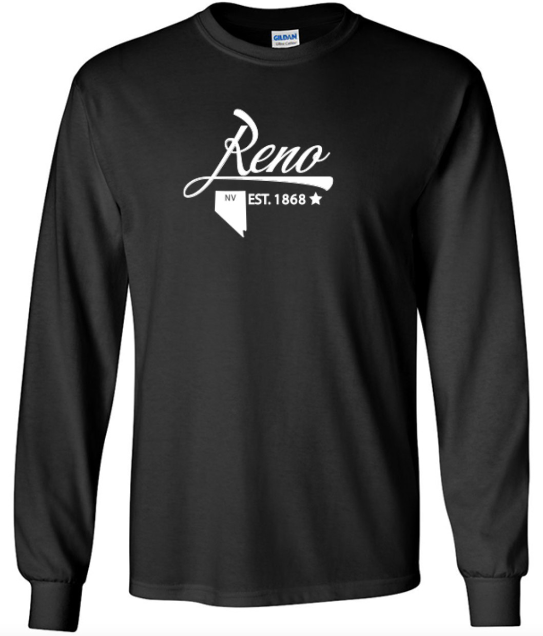 Reno Nevada State T-Shirt Long Sleeve Graphic Tee Unisex apparel Text logo gallery