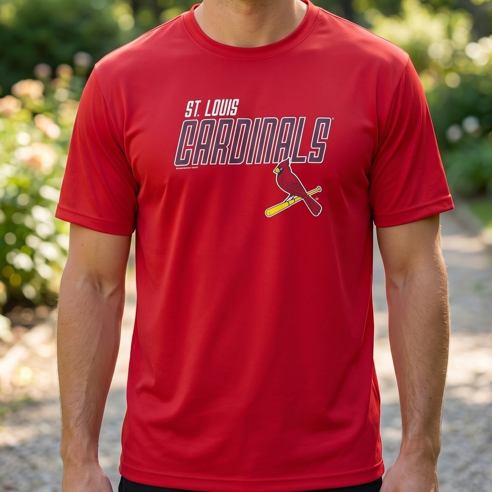 MLB St Louis Cardinals Red Performance Graphic T-Shirt Mens 3XL