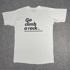 VTG Yosemite Mountaineering School Go Climb A Rock T-Shirt Mens XL White 90s