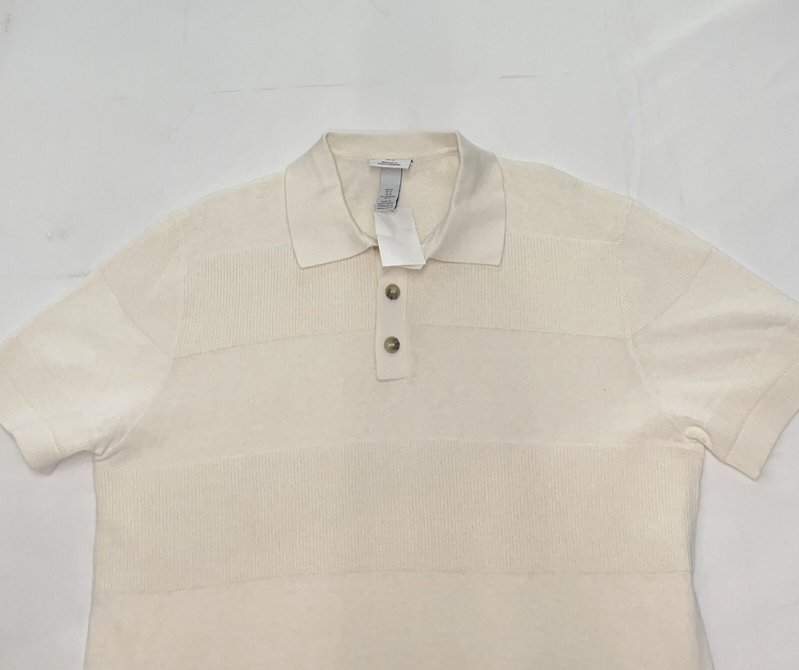 H&M Regular Fit Ribbed Polo Shirt Size Medium gallery