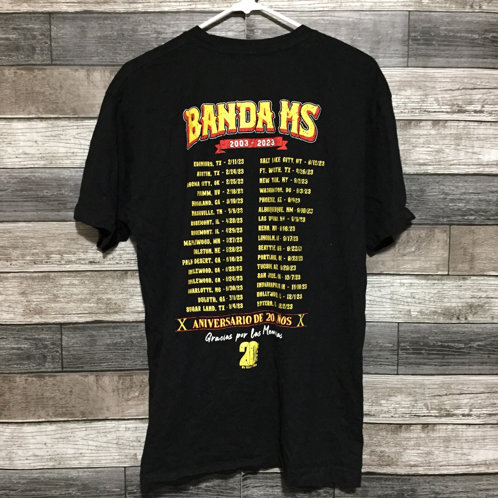 Banda MS 2003-2023 20th Anniversary Tour T Shirt Men’s L Black Bullseye gallery