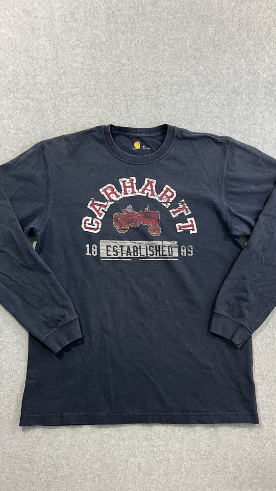 Carhartt Blue Long Sleeve Tractor Graphic T-Shirt Size Medium