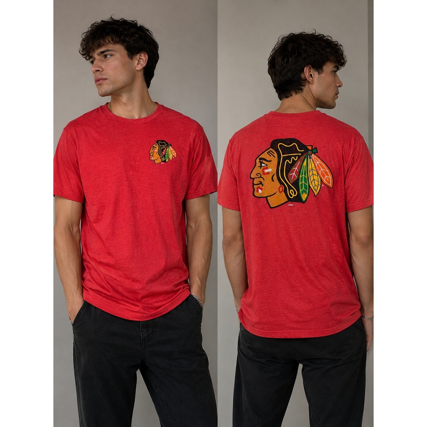 Fanatics Mens NHL Chicago Blackhawks Graphic T Shirt XL Orange Red Hockey NWT