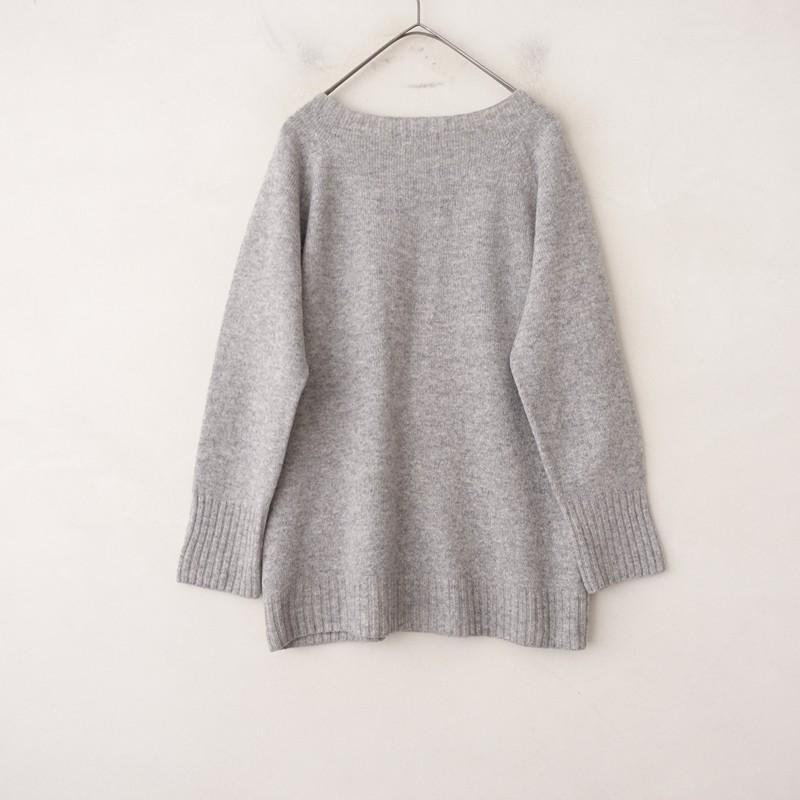 Margaret Howell Wool Cashmere Silk Knit Sweater Gray Heather Seamless gallery