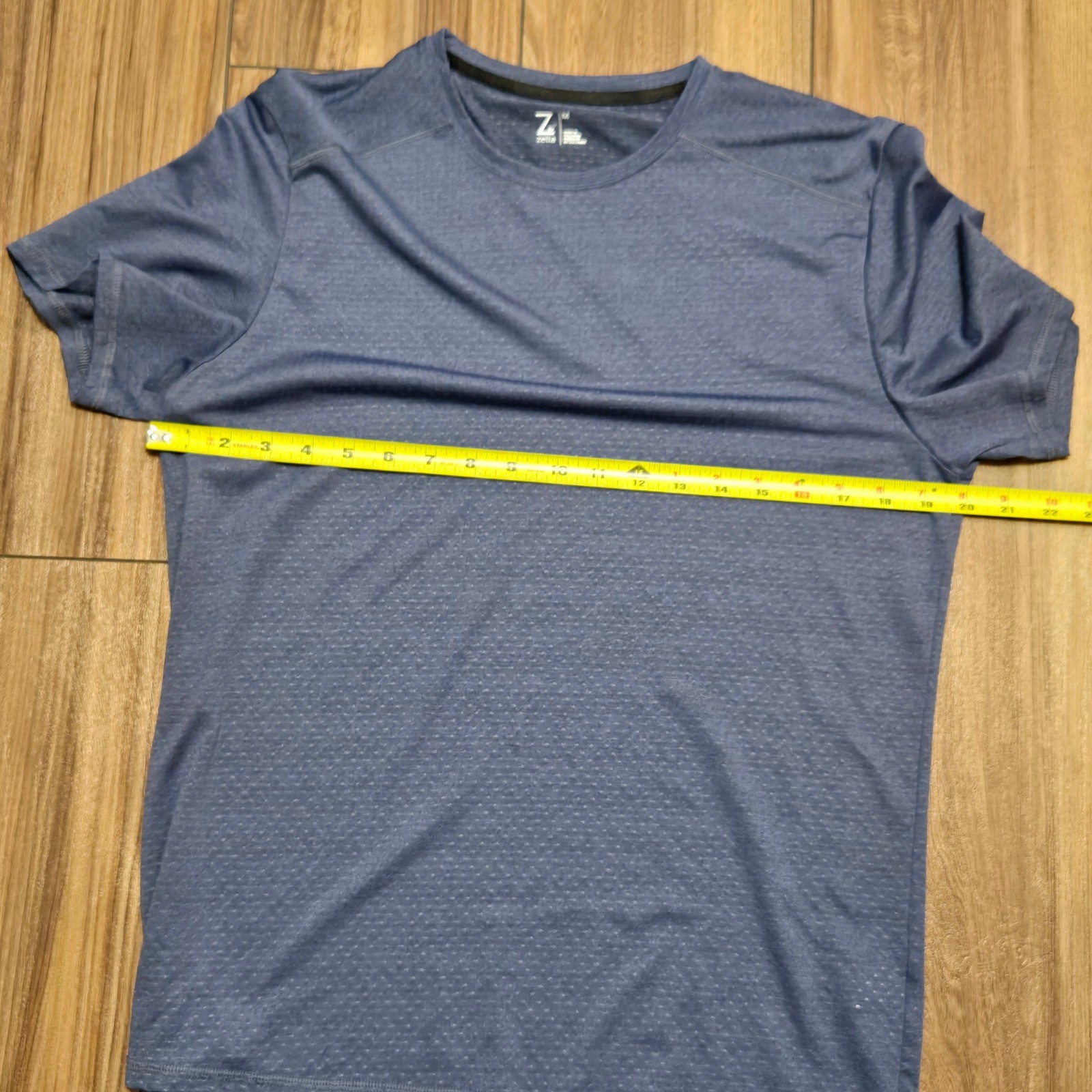 Z by Zella Mens Blue Heathered Mesh Performance Athletic T-Shirt Size M gallery