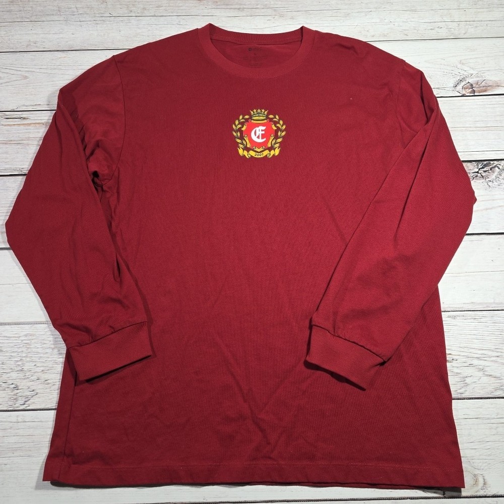 Ethika Crown Logo 2001 Burgundy Red Long Sleeve T Shirt Mens Size Large
