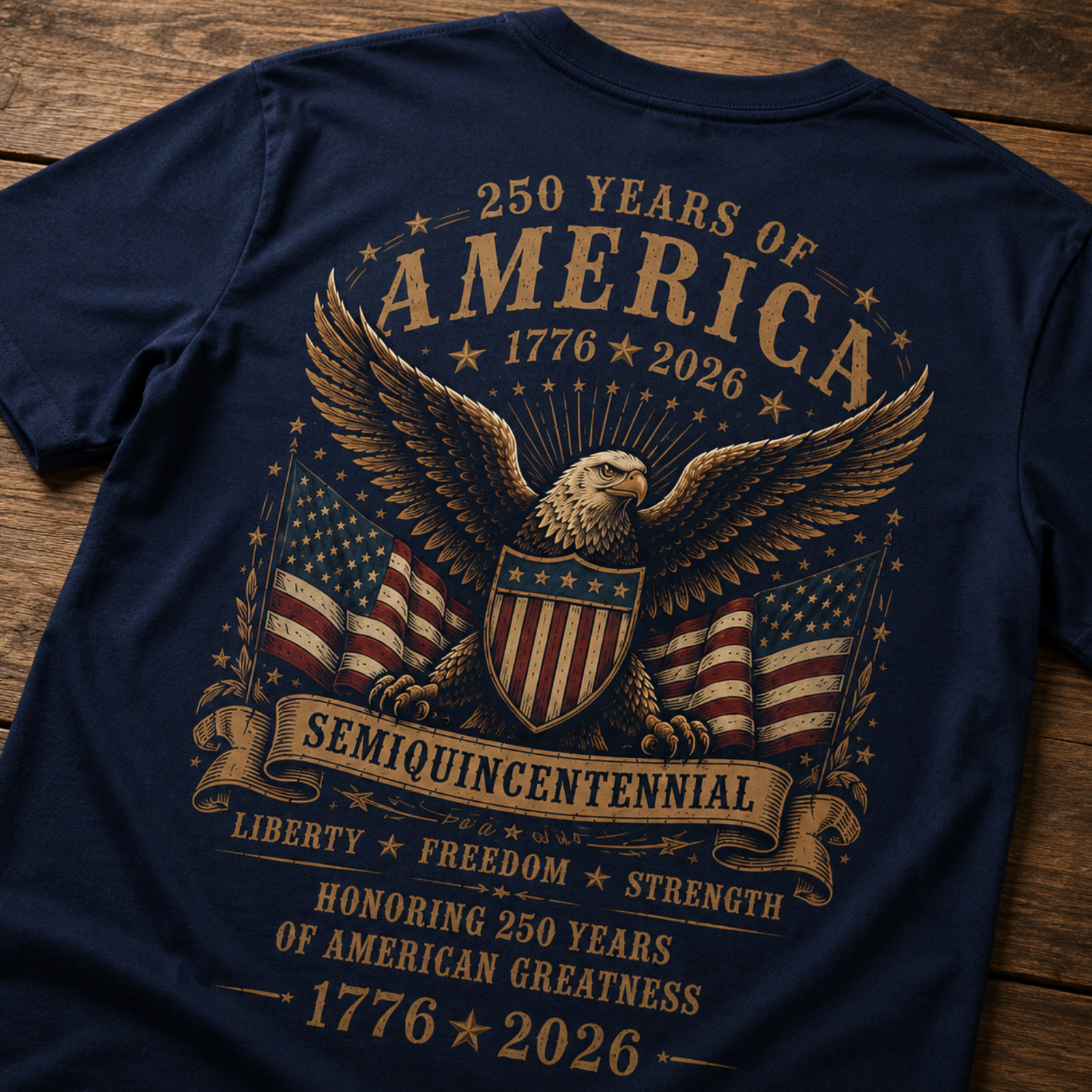America 250th Anniversary Shirt 1776 2026 Patriotic Eagle Flag 4th July (S-5XL) gallery
